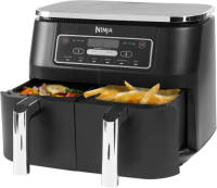 Ninja Foodi AirFryer AF300EU, Twee Aparte Kookvakken - Grote 7.6 Liter Capaciteit - Zwart