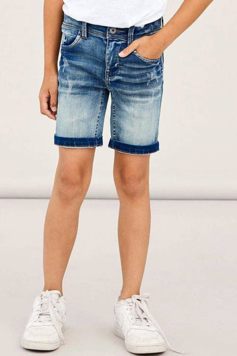 NAME IT KIDS slim fit jeans bermuda NKMTHEO stonewashed
