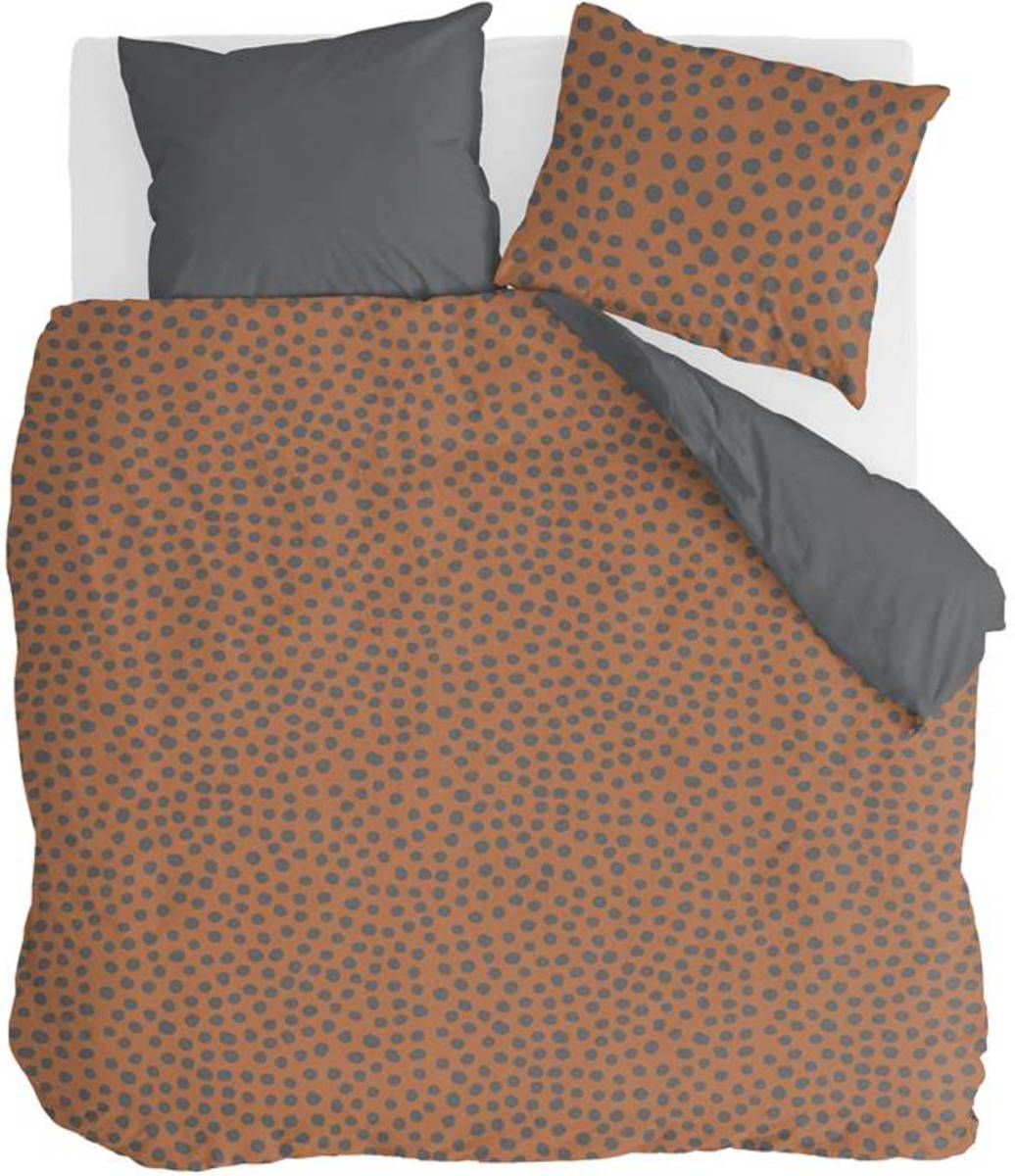 Walra Spots & Dots dekbedovertrek - Lits-jumeaux (240x200/220 cm + 2 slopen) - Katoen - Cognac