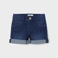 NAME IT KIDS slim fit jeans short NKFSALLI dark denim
