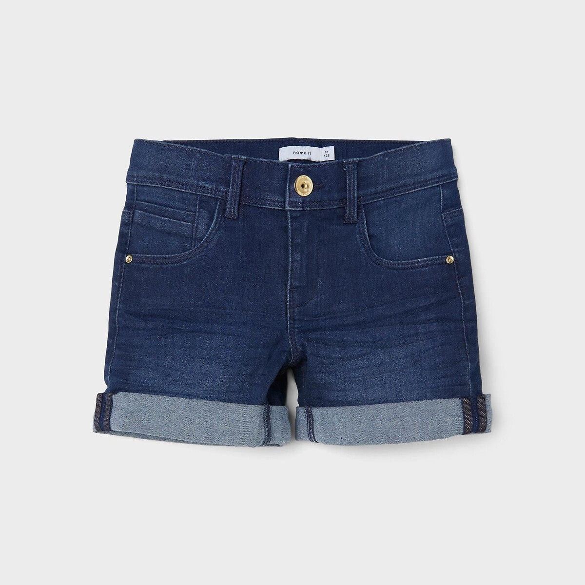 NAME IT KIDS slim fit jeans short NKFSALLI dark denim