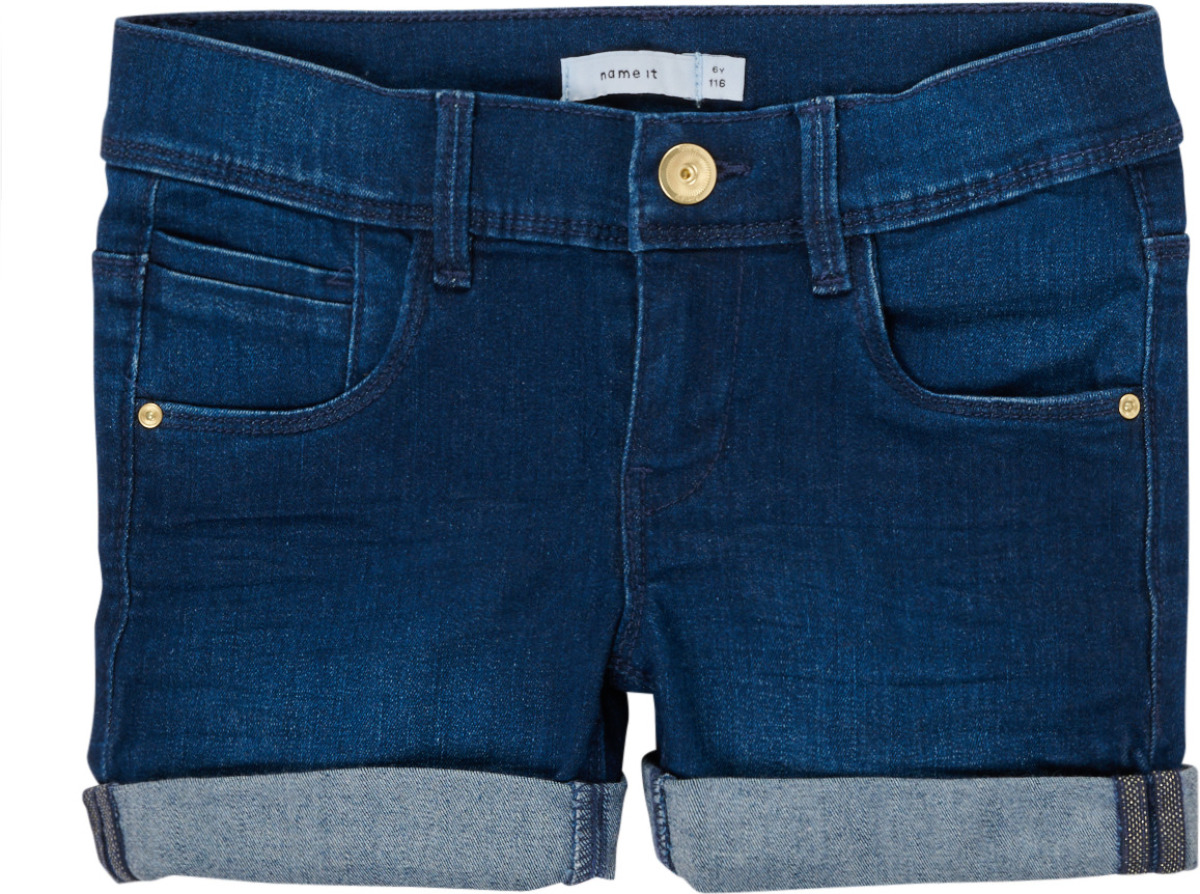 NAME IT KIDS slim fit jeans short NKFSALLI dark denim