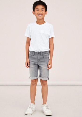 NAME IT KIDS slim fit jeans bermuda NKMSOFUS grijs