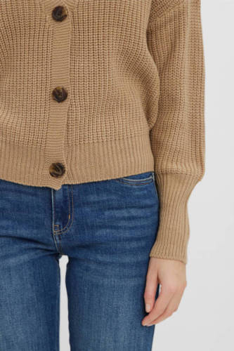 VERO MODA gebreid vest VMLEA bruin