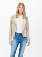 Only imitatieleren bikerjack ONLGEMMA beige