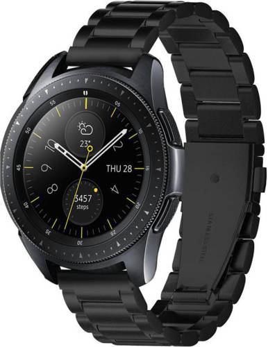 Spigen Modern Fit Steel Watch Band Voor De Samsung Galaxy Watch 42 Mm - Zwart
