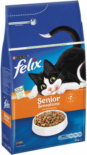 4x Felix Kattenvoer Senior Sensations 4 kg