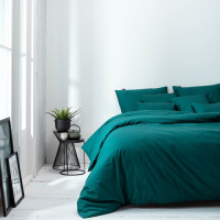 Presence Plain Percale - Donkergroen 2-persoons (200 x 240 cm + 2 kussenslopen) Dekbedovertrek