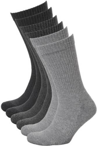 Apollo sportsokken - set van 6 zwart/grijs