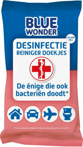 Blue Wonder Desinfectie Reiniger Doekjes 20 stuks
