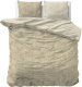 Sleeptime Elegance Two Toned - Verwarmend Flanel - Taupe 2-persoons (200 x 200/220 cm + 2 kussenslopen) Dekbedovertrek