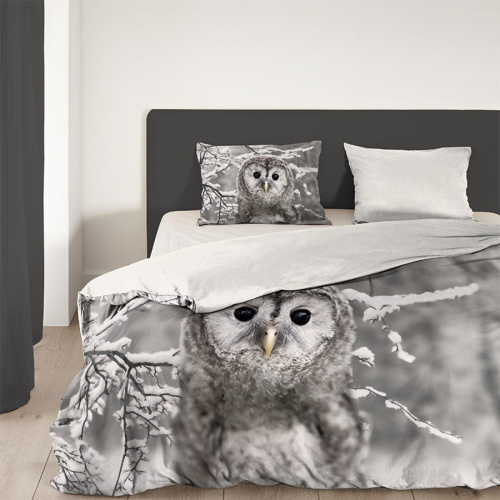 Good Morning Owl - Verwarmend Flanel Lits-jumeaux (240 x 200/220 cm + 2 kussenslopen) Dekbedovertrek