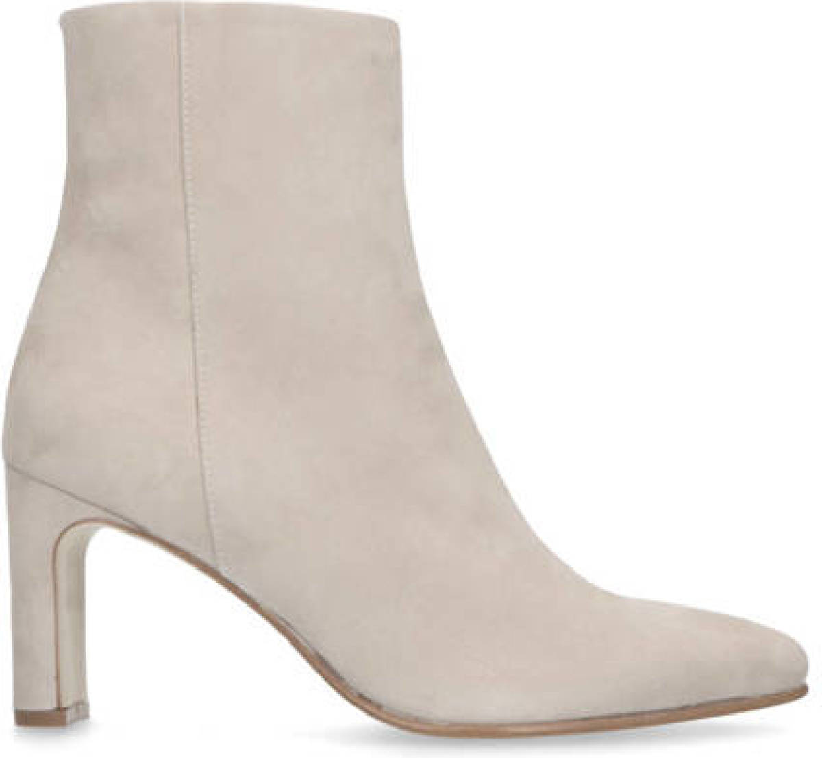 Manfield suède enkellaarzen beige