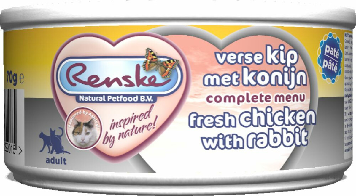 Renske Kattenvoer Paté Kip - Konijn 70 gr