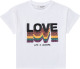 Desigual T-shirt met tekst en pailletten wit