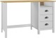 VidaXL Bureau Hill Range met 3 lades 120x50x74 cm massief grenenhout