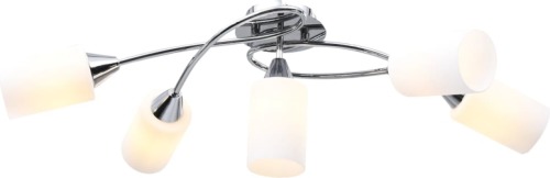 VidaXL Plafondlamp met keramieken cilindervormige kappen 5xE14 wit