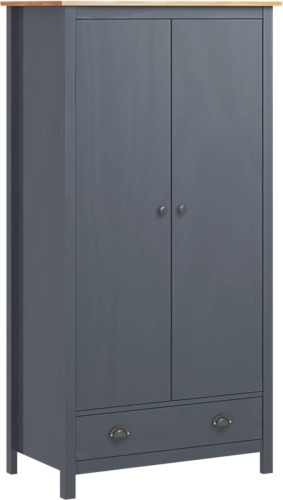 VidaXL Kledingkast 2 deuren Hill Range 89x50x170 cm grenenhout grijs