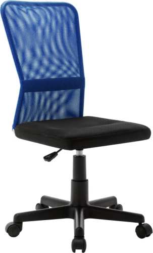 VidaXL Kantoorstoel 44x52x100 cm mesh stof zwart en blauw