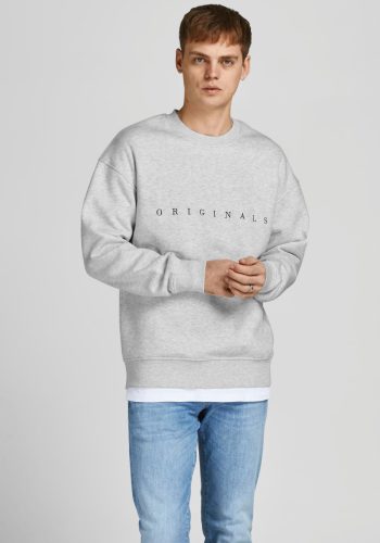 Jack & Jones ORIGINALS gemêleerde sweater JORCOPENHAGEN white melange