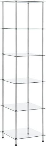 VidaXL Kastje 6-laags 40x40x160 cm gehard glas transparant