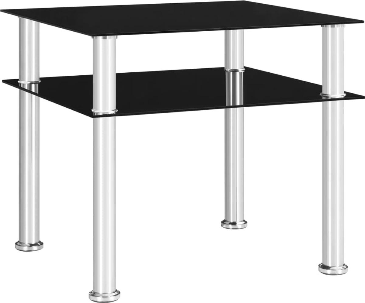 VidaXL Bijzettafel 45x50x45 cm gehard glas zwart