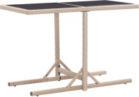 VidaXL Tuintafel 110x53x72 cm glas en poly rattan beige