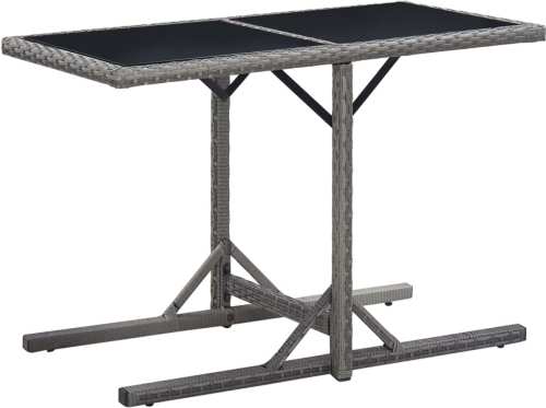 VidaXL Tuintafel 110x53x72 cm glas en poly rattan antraciet