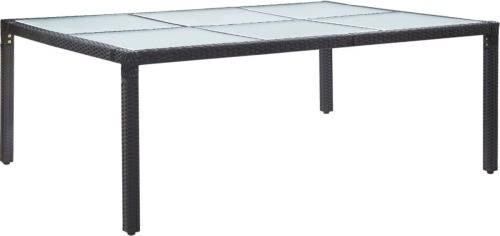 VidaXL Tuintafel 200x150x74 cm poly rattan zwart