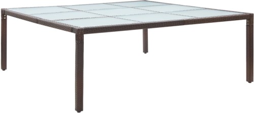 VidaXL Tuintafel 200x200x74 cm poly rattan bruin