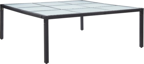 VidaXL Tuintafel 200x200x74 cm poly rattan zwart