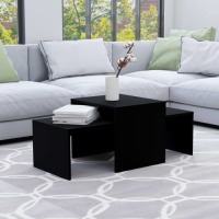 VidaXL Salontafelset 100x48x40 cm spaanplaat zwart