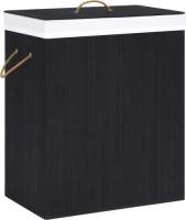 VidaXL Wasmand 100 L bamboe zwart