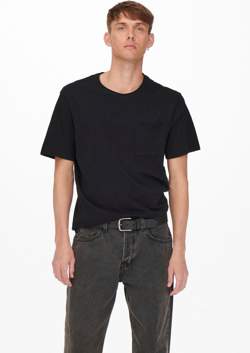 ONLY & SONS regular fit T-shirt ONSROY black