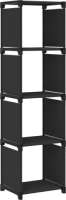 VidaXL Kast met 4 vakken 69x30x72,5 cm stof zwart
