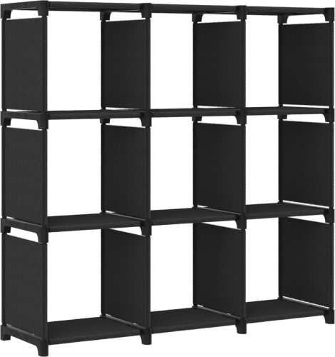 VidaXL Kast met 9 vakken 103x30x107,5 cm stof zwart