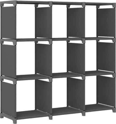 VidaXL Kast met 9 vakken 103x30x107,5 cm stof grijs