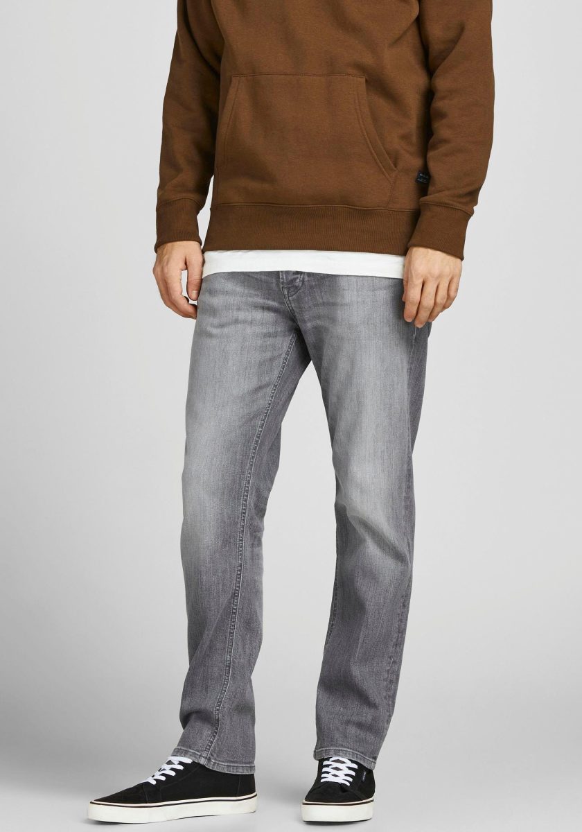 Jack & Jones JEANS INTELLIGENCE slim straight fit jeans JJITIM JJORIGINAL grey denim
