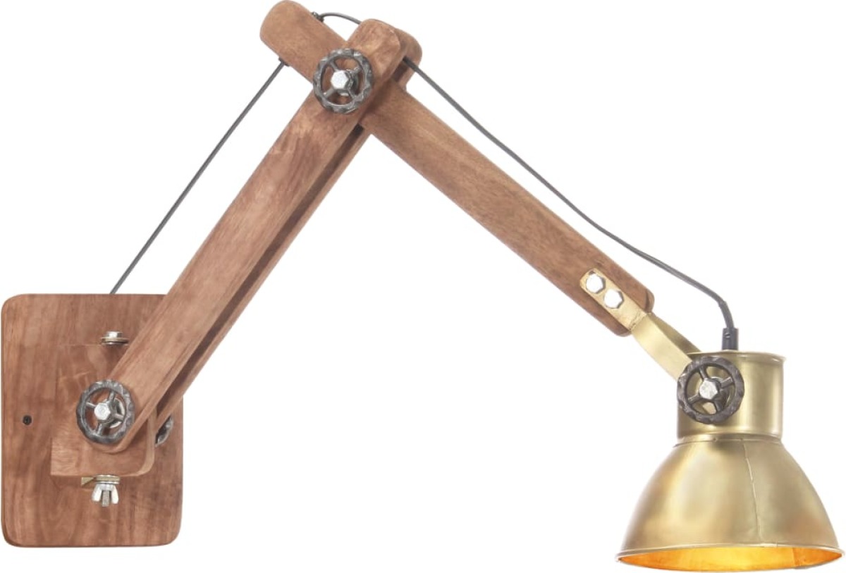 VidaXL Wandlamp industrieel rond E27 messingkleurig