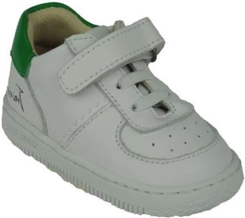 Shoesme BN22S003-D leren sneakers wit/groen