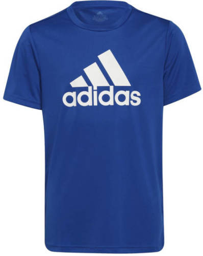 adidas Performance sport T-shirt kobaltblauw/wit