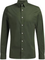 WE Fashion slim fit overhemd donkergroen