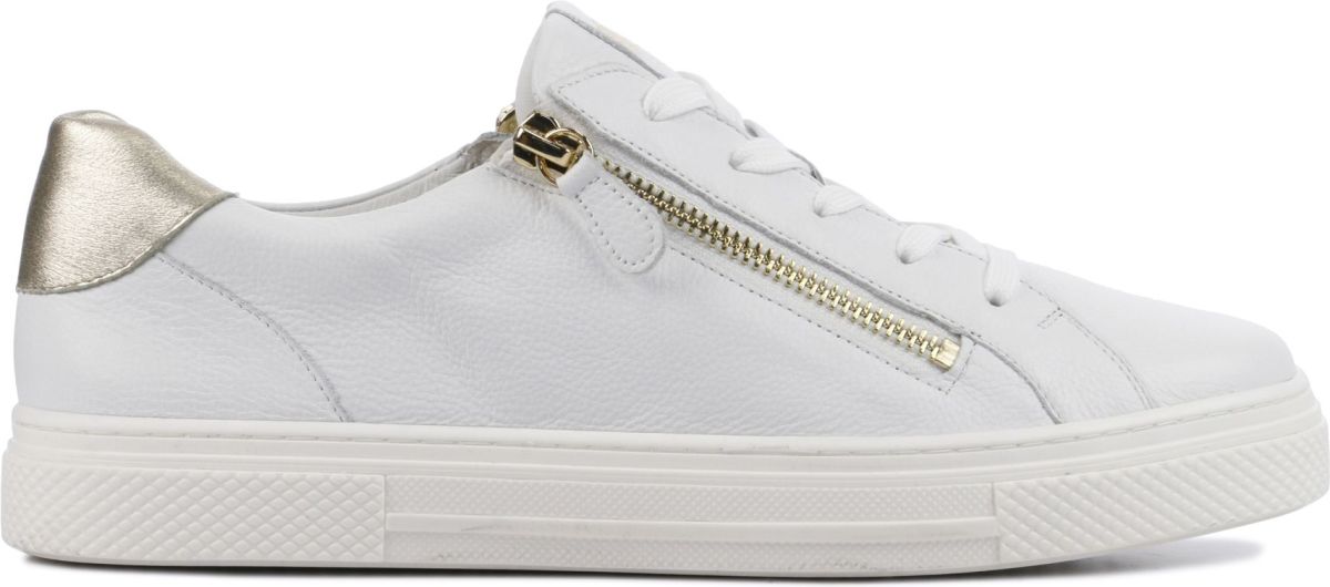 Hassia 301238 comfort leren sneakers wit/goud