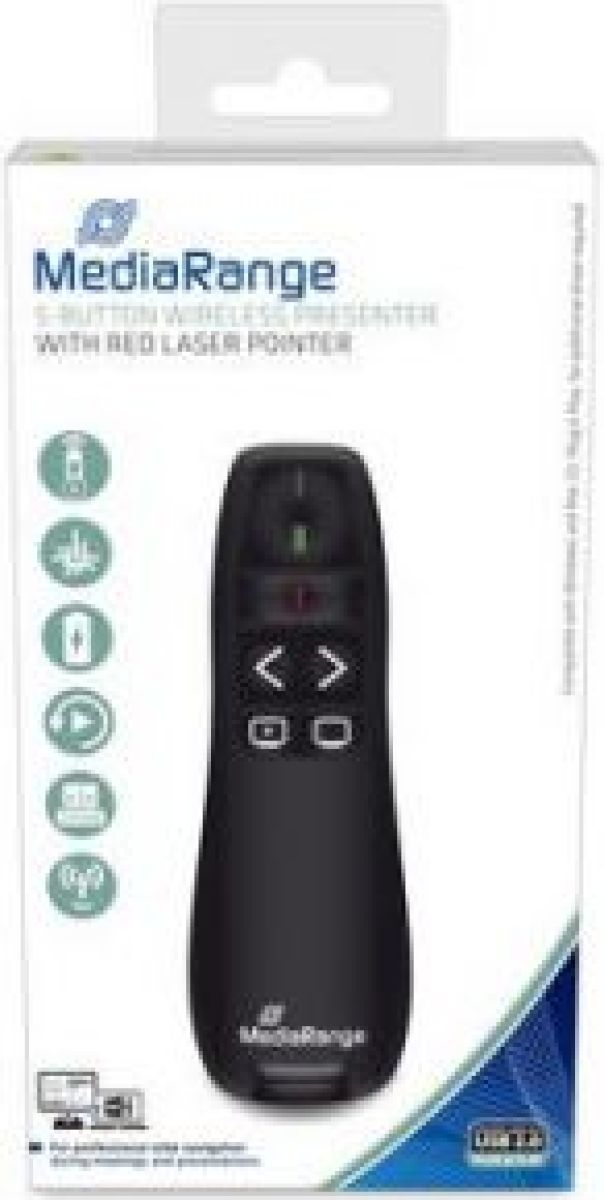 MediaRange MROS220 Draadloze presenter RF Zwart