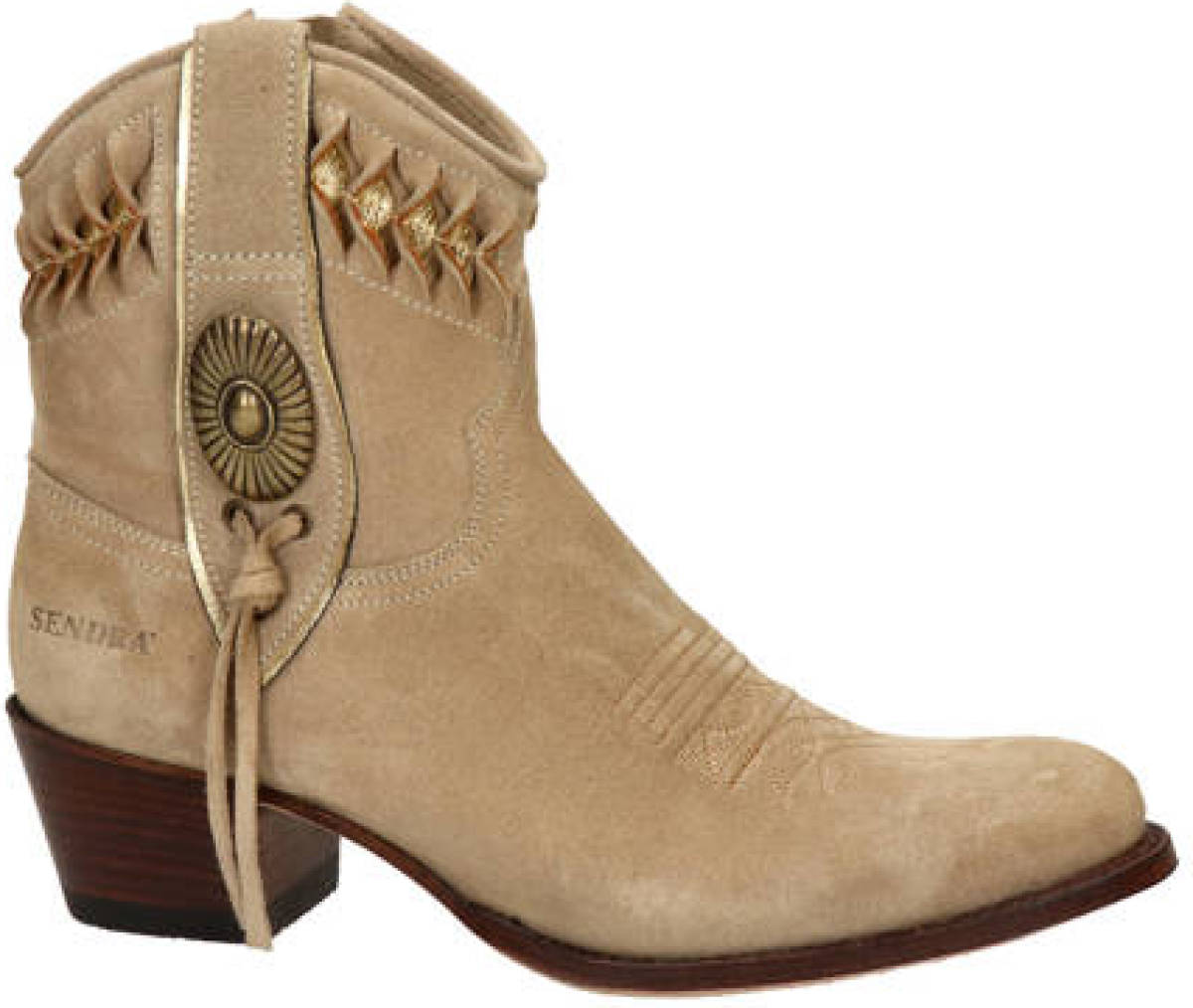 Sendra Debora Flex Insa suède cowboylaarzen beige