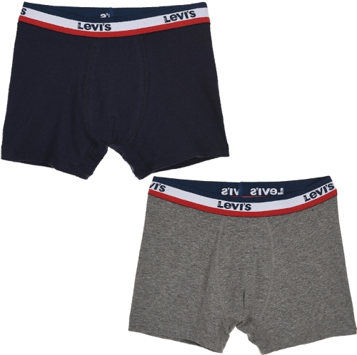 Levi's Kids boxershort Logo - set van 2 zwart/grijs melange