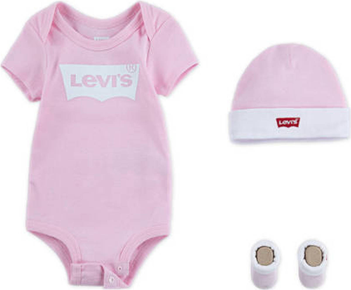 Levi's Kids giftset Classic Batwing met romper roze/wit