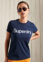 Superdry T-shirt met logo donkerblauw