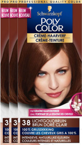 Schwarzkopf Poly Color Haarverf 38 Licht Goudbruin Voordeelverpakking