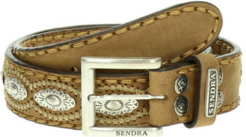 Sendra leren riem met studs cognac